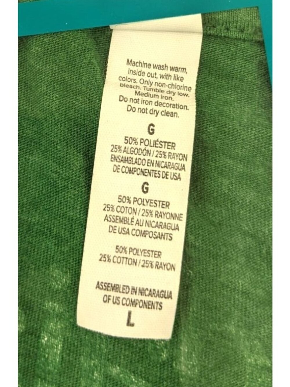 Canvas Gaia Green Large Short Sleeve T-shirt 11f - Picture 3 of 7
